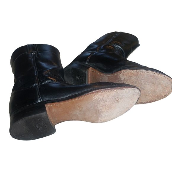 JUSTIN ROPER Black Corona Leather Round Toe Boots #3133 Men's 7/Women's 8.5 - Picture 5 of 12